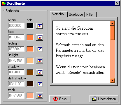 Scrollbar-Editor